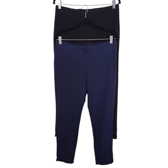 Navy and Black Leggings Bundle of 2 Stretch Pants Medium Clinton Kelly Leggings - Picture 1 of 8